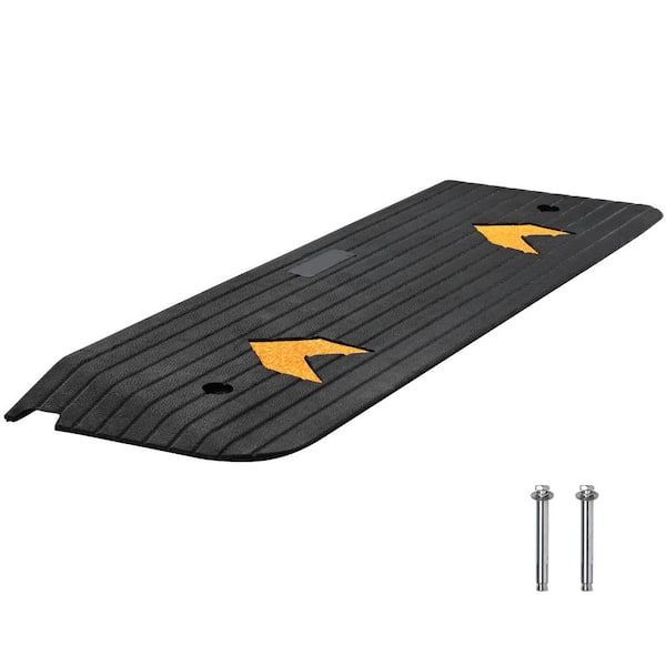 Upgraded Rubber Threshold Ramp, 1 in. Rise Wheelchair Ramp Doorway, Natural Curb Ramp Rated 33069 lbs. Load Capacity
