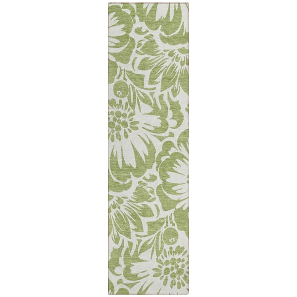 Addison Rugs Chantille ACN551 Aloe 2 ft. 3 in. x 7 ft. 6 in. Machine Washable Indoor/Outdoor Geometric Runner Rug