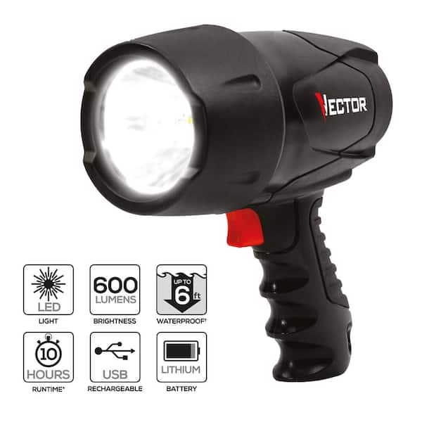 Waterproof Spotlight LED Bright Rechargeable Handheld Floodlight Flashlight New 