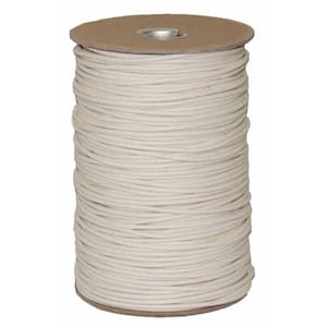 KingCord 1/4 (#8) x 100' Smooth Braid Cotton 'Sash Cord' Rope, Natural  Off-White