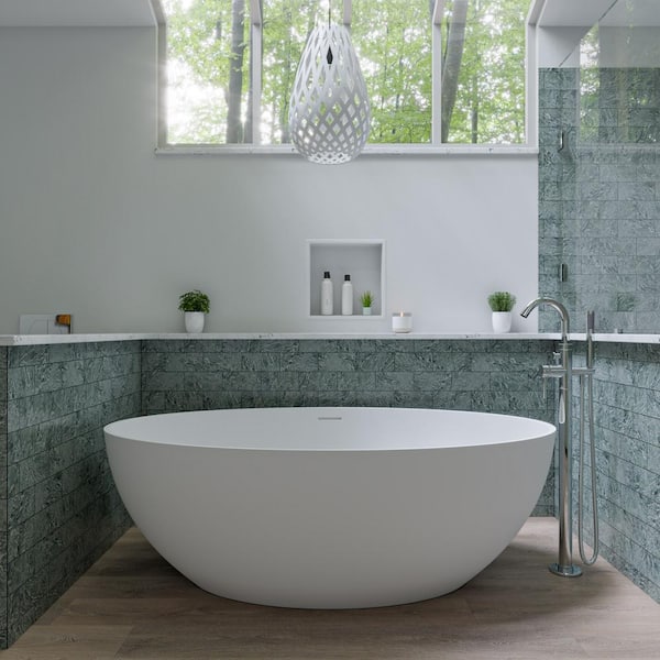 Barclay RTOVN64-OF-WH Howe 65 Resin Freestanding Tub