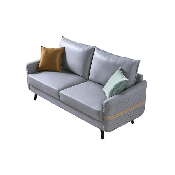 ATHMILE 72 in. LIGHT GREY 3-Seat Tufted Love Seat