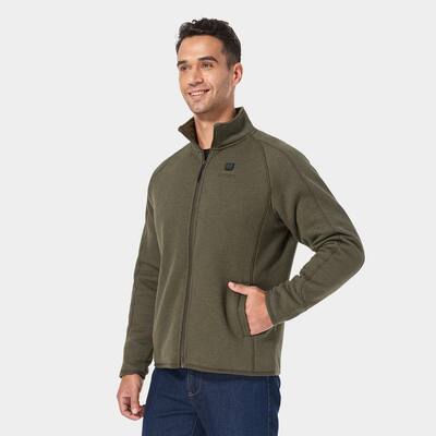 Men's Large Dark Green 7.2-Volt Lithium-Ion Heated Fleece Jacket with (1) 5.2Ah Battery and Charger