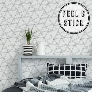 White Geo Peel and Stick Removable Wallpaper