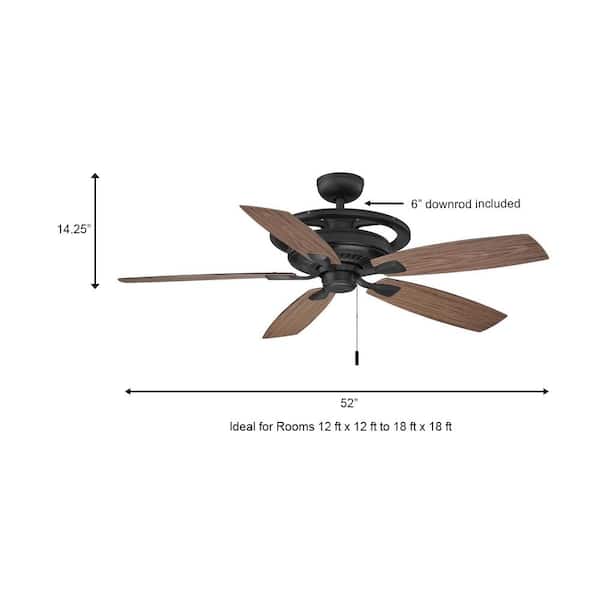 Hampton Bay 52 In Misting Fan Outdoor Only Natural Iron Ceiling Yg188m Ni The Home Depot - How To Turn On Ceiling Fan Without Light