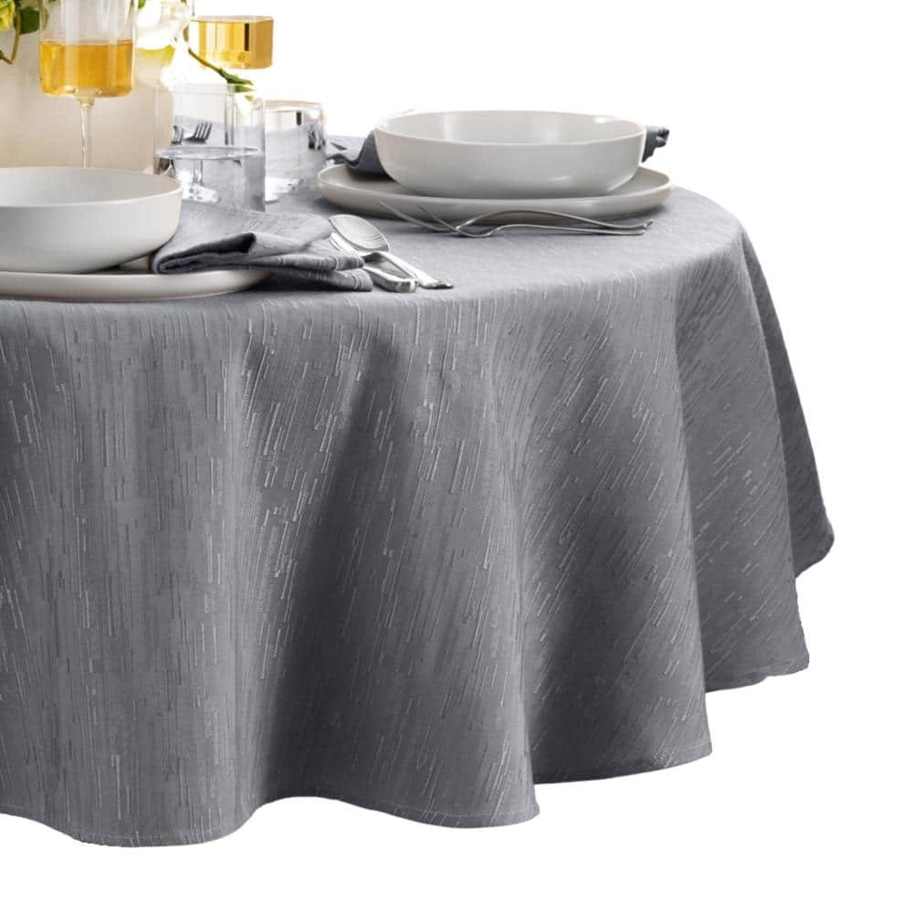"Continental Solid Texture Water Resistant Tablecloth, Gray - 60""W x 84""L Oval" price history on PriceWatchPro