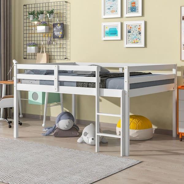 GODEER White Full Loft Bed