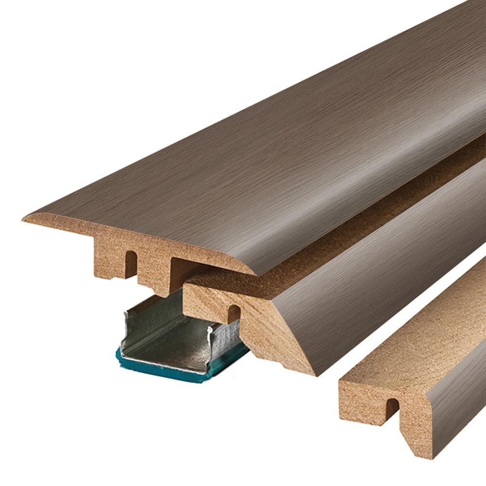 Obsidian 0.75 in. T x 2.37 in. W x 78.7 in. L Textured Wood Look Laminate Moulding/Trim 4 in 1 Molding price history on PriceWatchPro