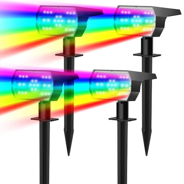 Angel Sar Multicolor 56 LED 3 Lighting Modes Solar Lights Outdoor Waterproof for Outside Landscape (4-Pack)