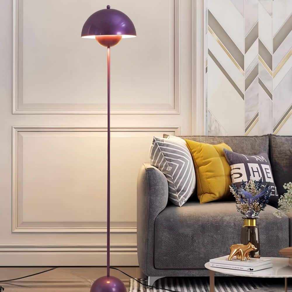 Zompoo Modern 63 in. 1-Light Purple LED Dome Reflecting Standard