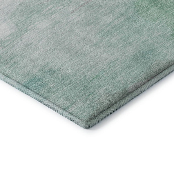 Mayfield Premium Machine Washable Abstract AMF1517 Seafoam 8 ft. x 10 ft. Area Rug
