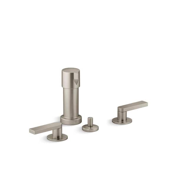 KOHLER Composed Widespread 2-Handle Bidet Faucet with Lever Handles in Vibrant Brushed Nickel