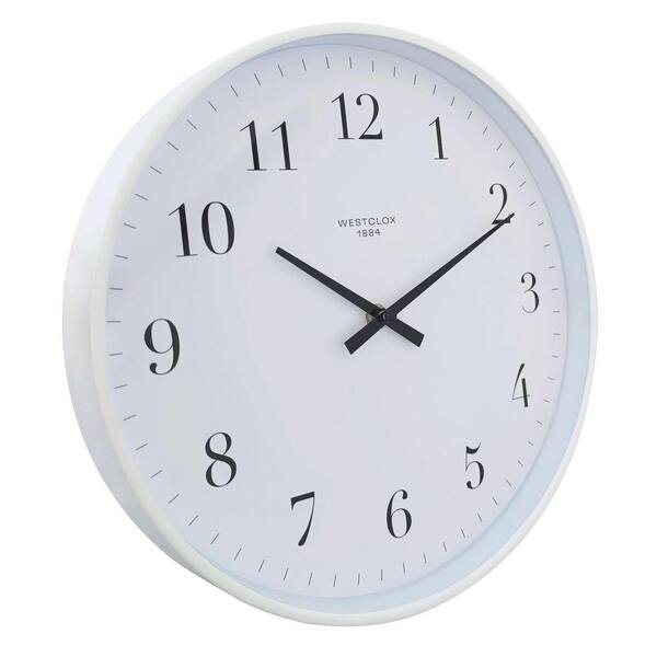 Smuk Wall Clock ホワイト Westclox 12 in. White Wall Clock 33519W - The Home Depot