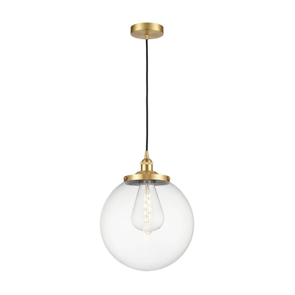 Beacon 100-Watt 1-Light Satin Gold Standard Mini Pendant Light with Clear Glass Shade, No Bulbs Included price history on PriceWatchPro