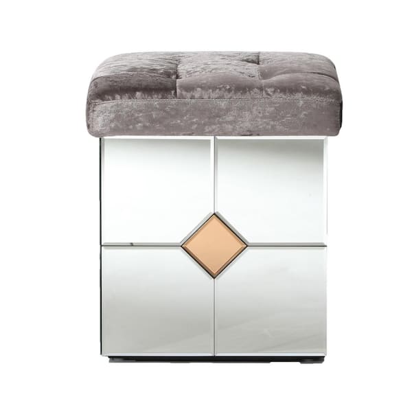 AndMakers Decor 25 in. W x 35 in. H Rectangle Framed Silver Vanity Mirror