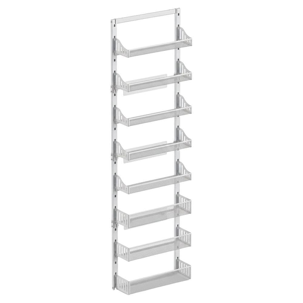 Anqtovp 8-Shelf White Over Door or Wall Mount Adjustable Metal