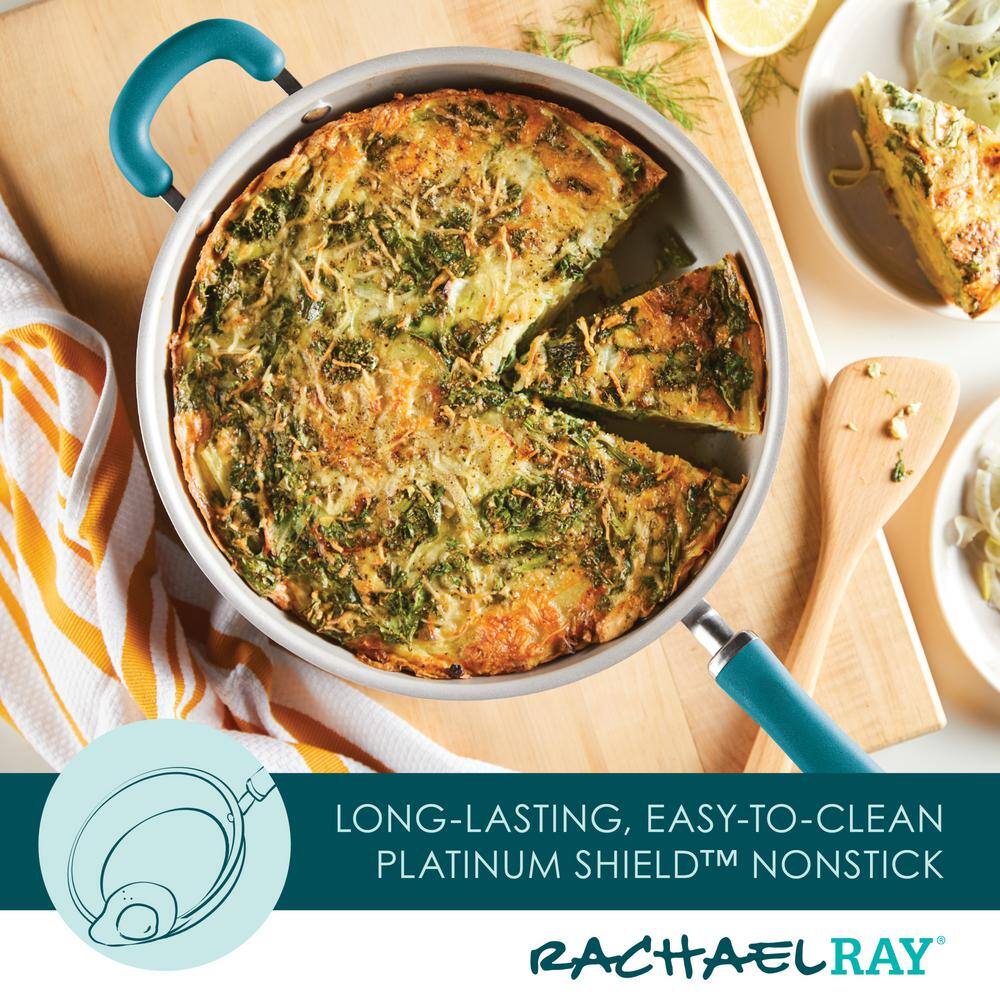 Teal Shimmer 12.5-Inch Aluminum Nonstick Deep Frying Pan