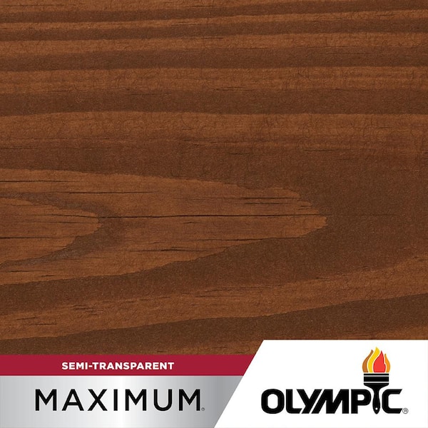 Olympic Maximum 5 Gal ST-2021 Royal Mahogany Semi-Transparent Exterior Stain and Sealant in One Low VOC