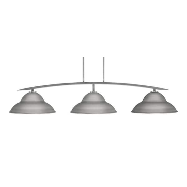 Siena 3-Light Graphite Billiard-Light with Graphite Metal Shades