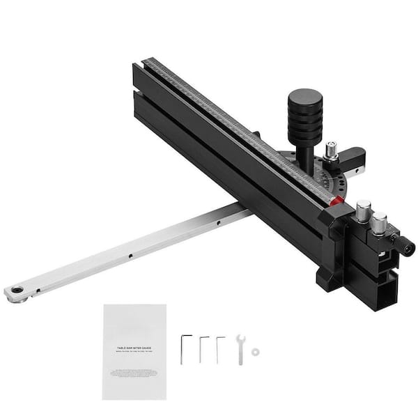 Precision Miter Gauge, Standard Slot 3/4 in. x 3/8 in. Aluminum Alloy Table Saw Miter Gauge with 18 in. Grating 15 Angle