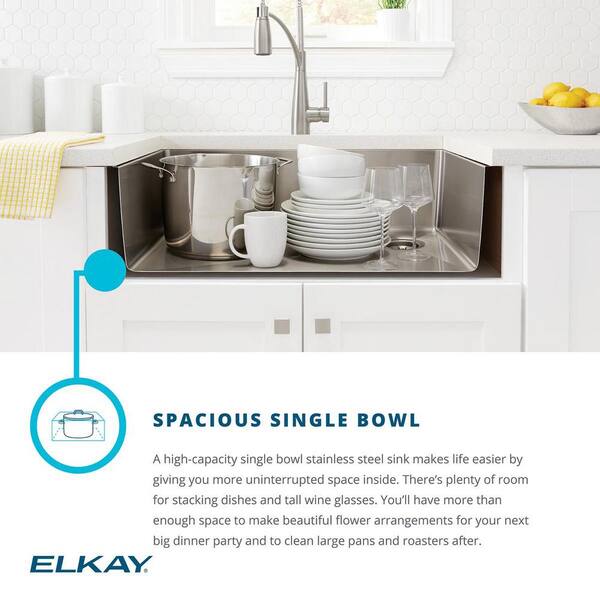 Elkay Crosstown Undermount Stainless Steel 24 In Single Bowl Kitchen Sink Efru211510t The Home Depot