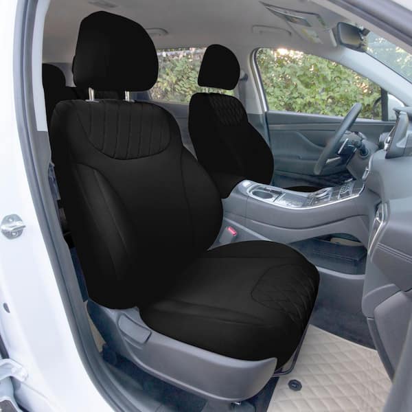 FH Group Neoprene Custom Fit Seat Covers for 2019 - 2023 Hyundai Santa Fe 26.5 in. x 17 in. x 1 in. Front Set, Black