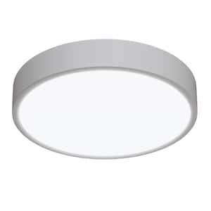 11.81 in. Round White Modern Integrated Selectable LED Flush Mount Lighting Fixture, Color Temperature Adjustable