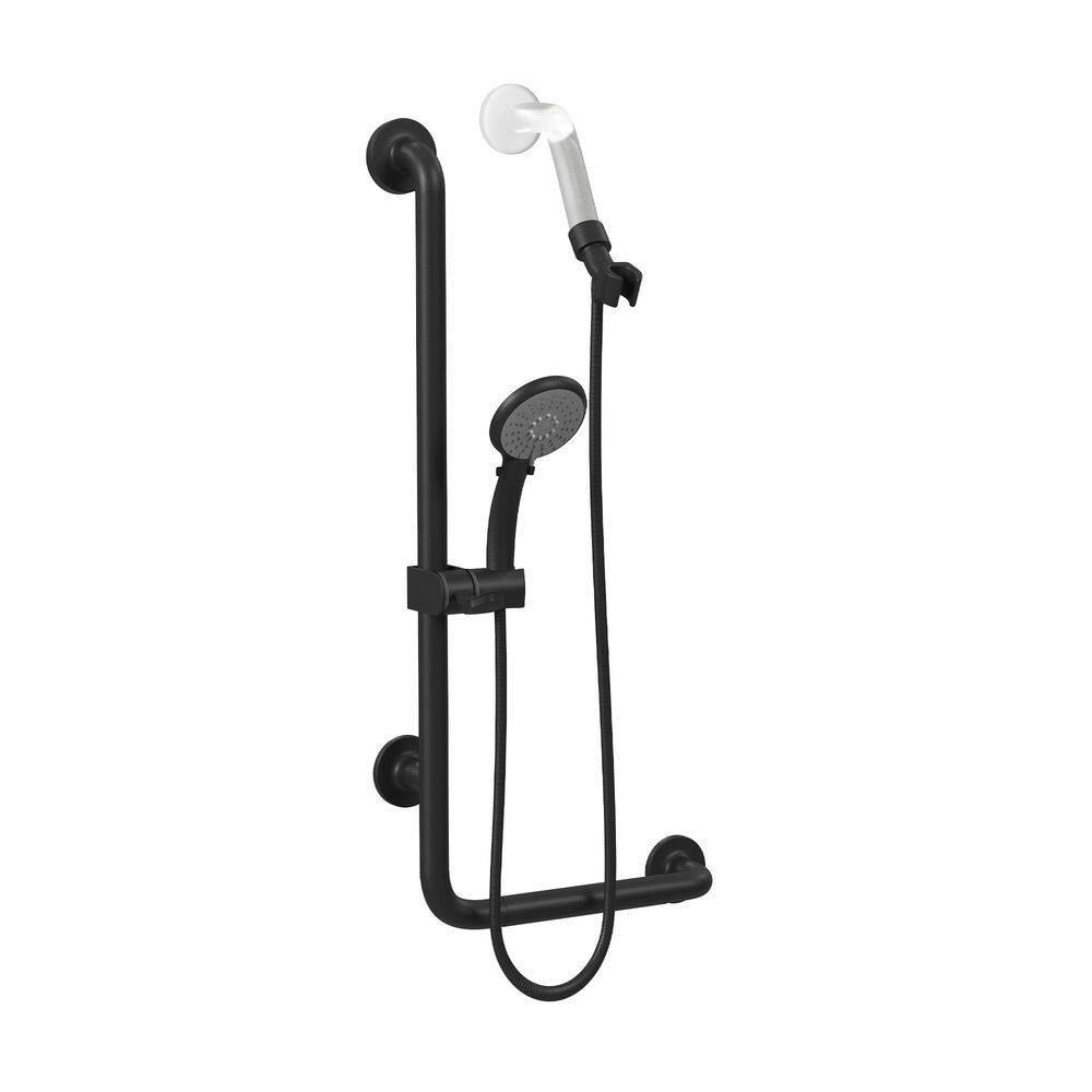 ErgoSlideBar Left 5-Spray Wall Bar Shower Kit In Matte Black price history on PriceWatchPro