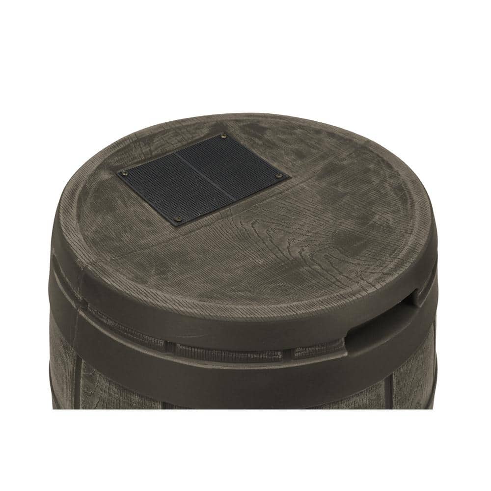 Oak 50-Gallon Plastic Rain Barrel with Brass Spigot