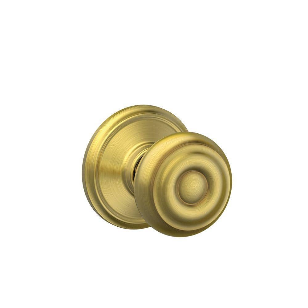 Georgian Satin Brass Passage Door Knob for Interior Doors