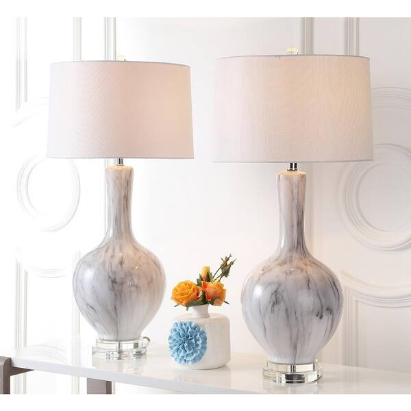 Catalina Lighting 21384-000 Global Textured Gourd Table Lamp with Lined Shade 30 Silver Leaf 