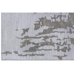 E1673 Silver 5 ft. x 8 ft. Hand Tufted Modern Wool and Viscose Area Rug