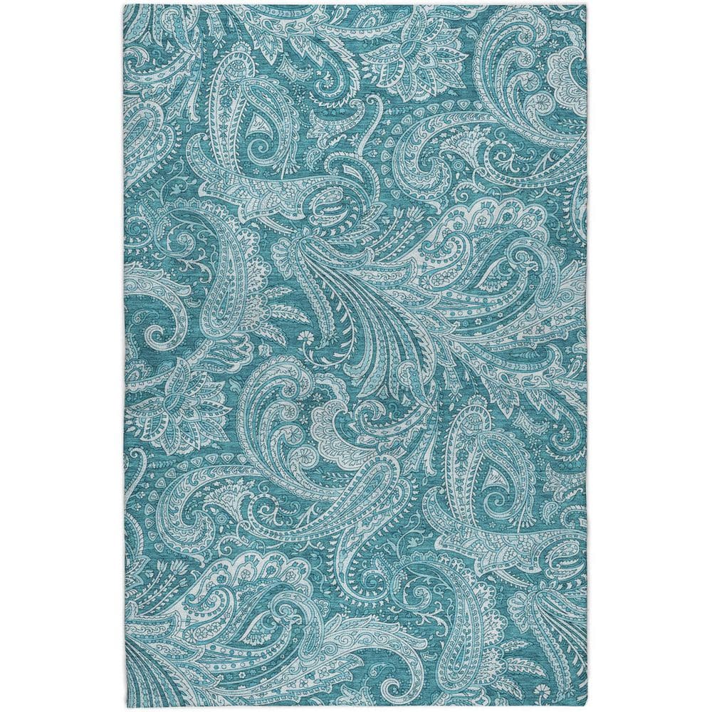 Dream Shag Premium Machine Washable Abstract ADS654 Turquoise 8 ft. x 10 ft. Area Rug price history on PriceWatchPro