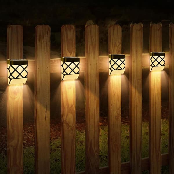 Solar Battery Low Voltage Black LED Dusk to Dawn Waterproof Deck Path Light 6-Pack
