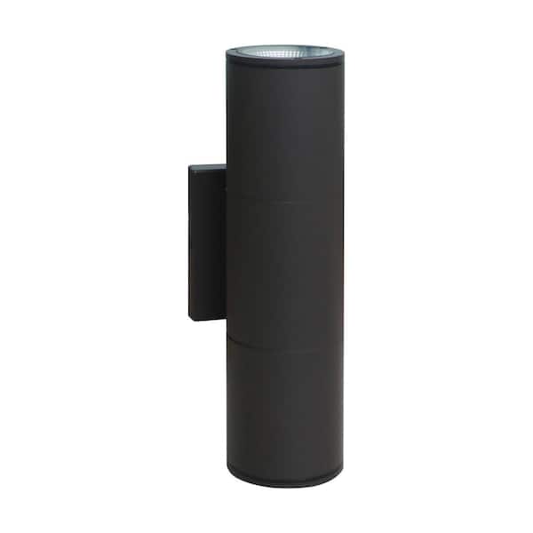 Architectural Bronze Indoor/Outdoor Hardwired Cylinder Sconce with Integrated LED