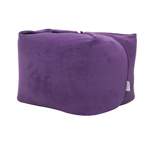 Magic Pouf Purple Microplush Bean Bag Chair Convertible Ottoman/Floor Pillow