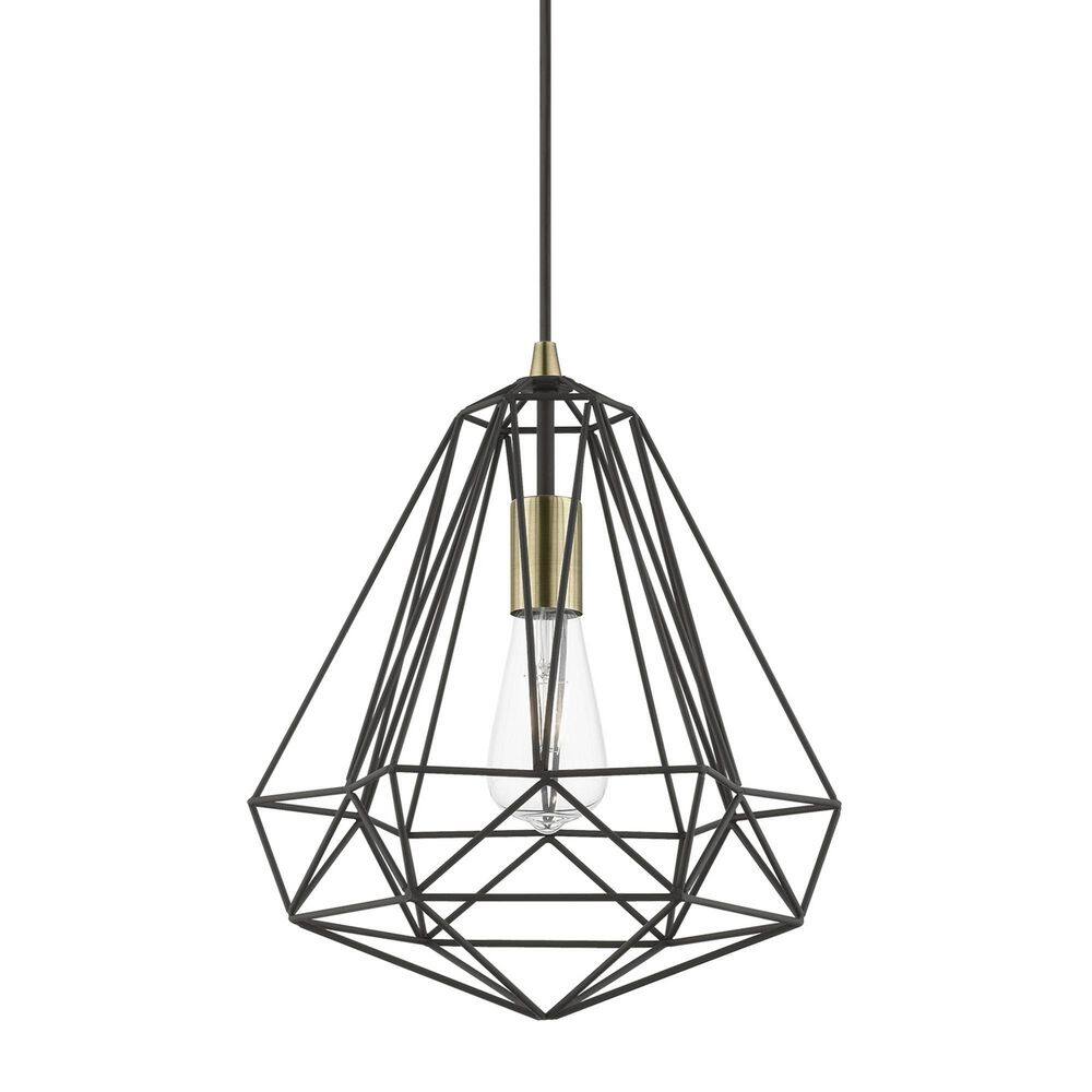 Knox 12" Textured Black and Polished Chrome 1-Light Pendant