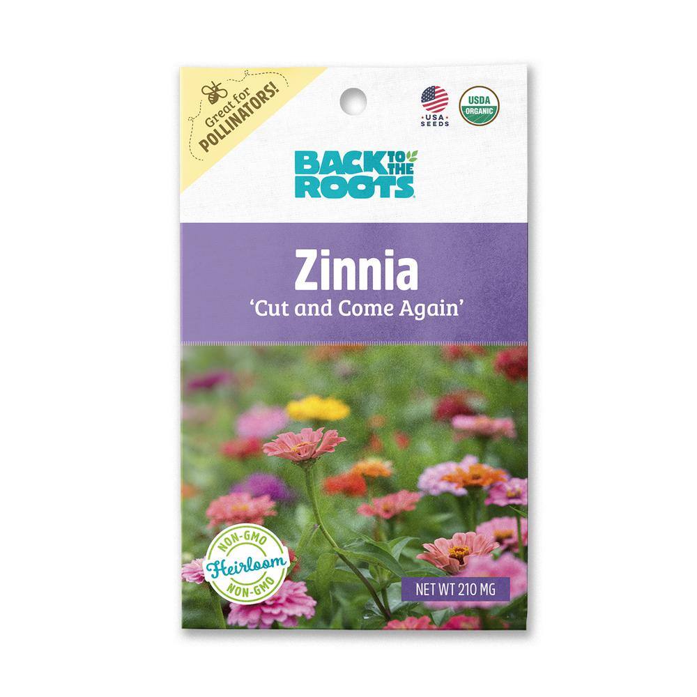 Back To The Roots Organic Zinnia Cut And Come Again Gardening Seeds 