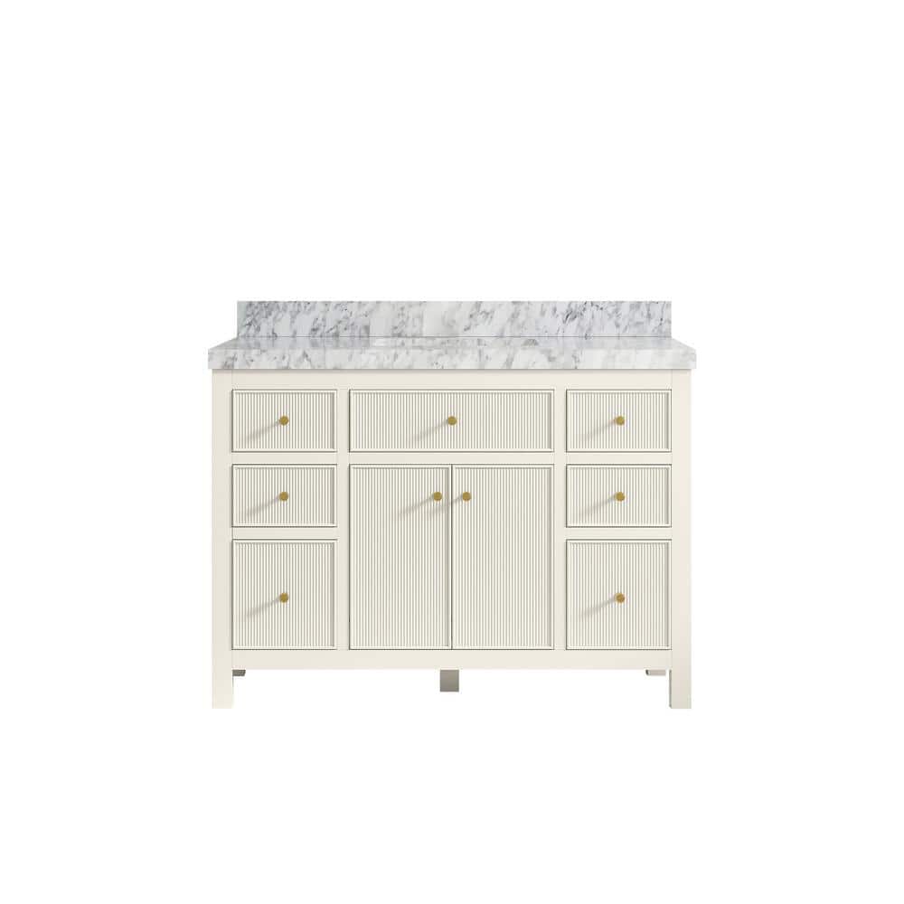 Sonoma 48" White Marble Top Single Sink Vanity