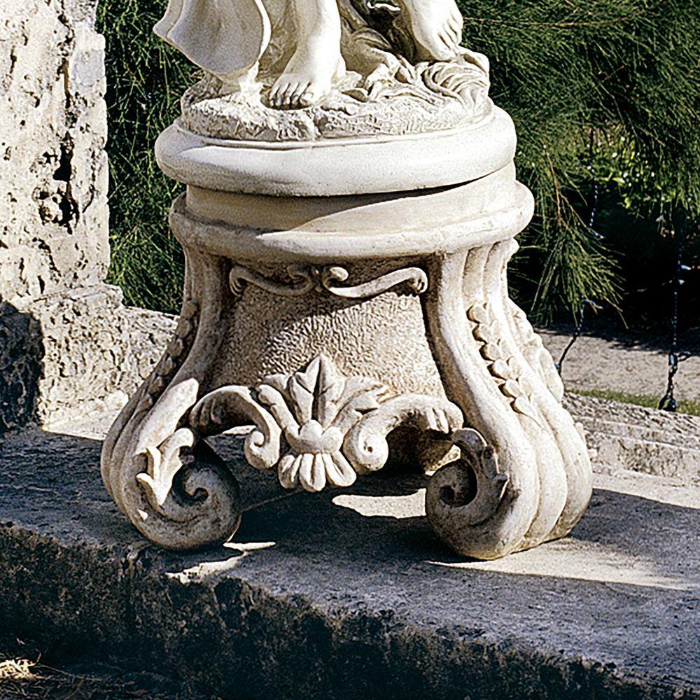 Rococo-Inspired Faux Stone Finish Sculptural Pedestal