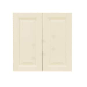 Oxford Assembled 30 in. x 30 in. x 12 in. Wall Cabinet with 2 Raised-Panel Doors 2 Shelves in Creamy White