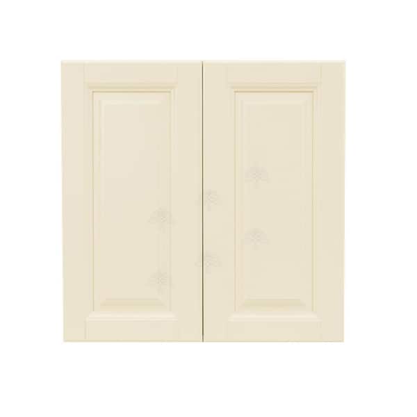 LIFEART CABINETRY Oxford Assembled 33 in. x 30 in. x 12 in. Wall Cabinet with 2 Raised-Panel Doors 2 Shelves in Creamy White
