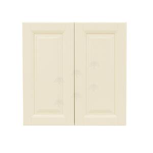 LIFEART CABINETRY Oxford Assembled 24 in. x 18 in. x 12 in. Wall Cabinet with 2 Raised-Panel Doors no Shelf in Creamy White
