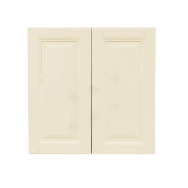 LIFEART CABINETRY Oxford Assembled 36 in. x 30 in. x 12 in. Wall Cabinet with 2 Raised-Panel Doors 2 Shelves in Creamy White