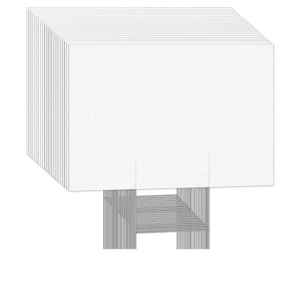 22 Pack 17 x 12 in. White Corrugated Plastic Yard Signs with Metal Stakes