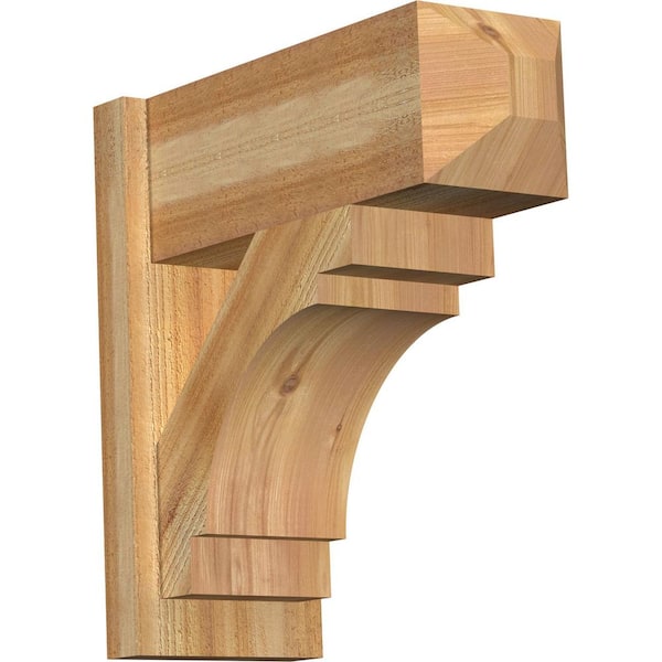 Ekena Millwork 8 in. x 20 in. x 20 in. Western Red Cedar Merced Craftsman Rough Sawn Outlooker
