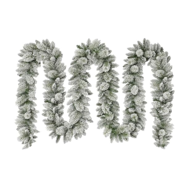 Puleo International 20 Ft. X 10 In. Flocked Garland FK-0999-GF20-10 ...