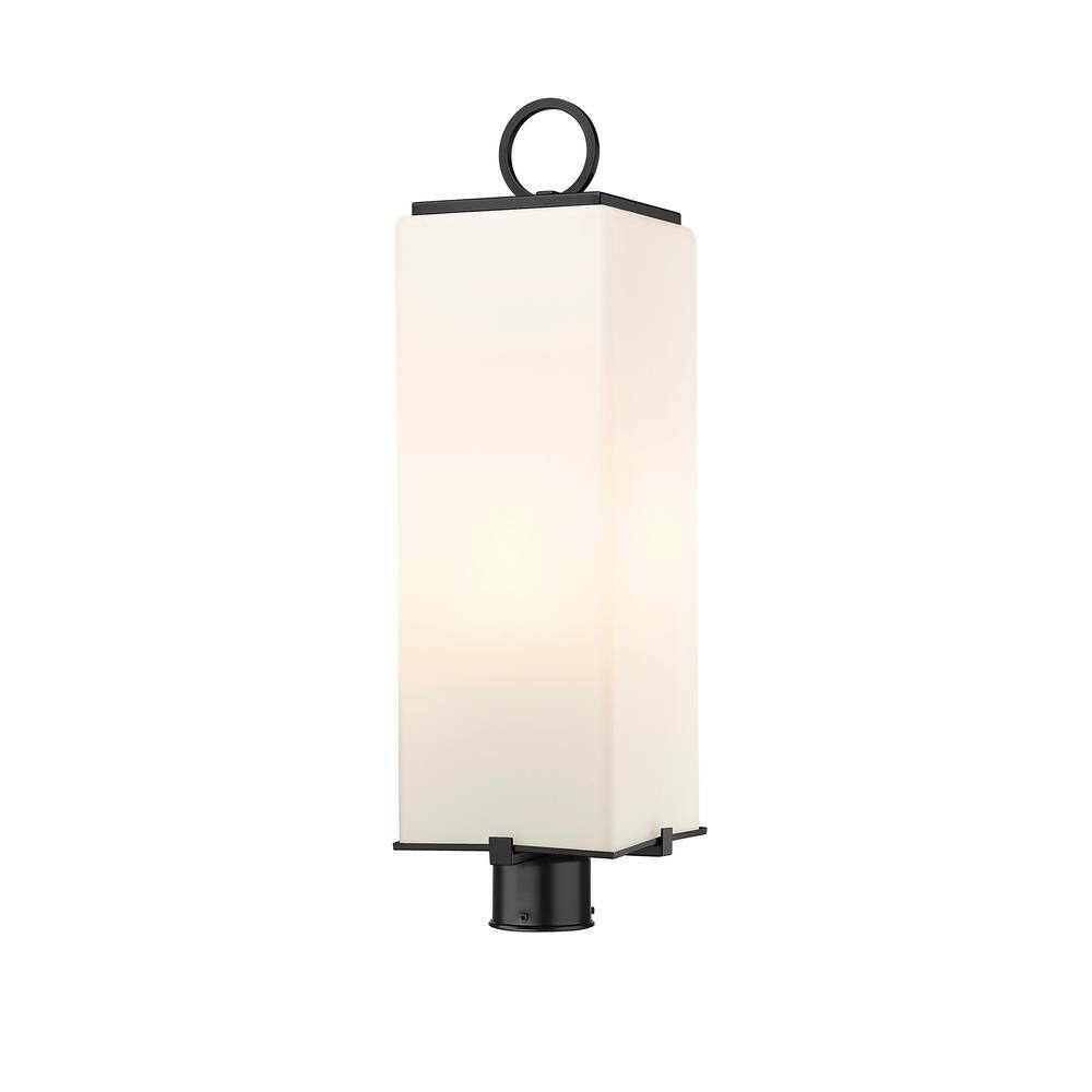 Sana 3-Light Black Aluminum Hardwired Outdoor Weather Resistant Post Light 