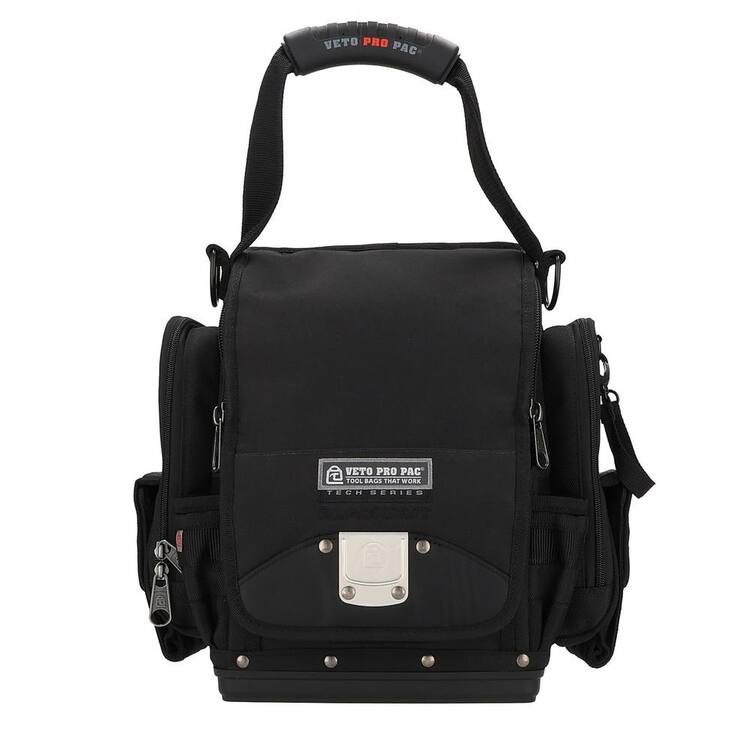 VETO PRO PAC 15 in Medium Blackout Nylon Tool Pouch with Pen Knife Pliers Screwdriver Tape Measure Utility Knife Wrench Holder