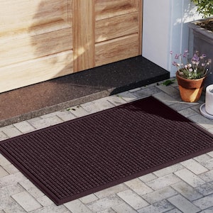 Waterhog Squares 18 in. x 27 in. PET Polyester Indoor Outdoor Door Mat Bordeaux